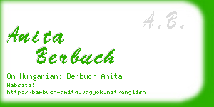 anita berbuch business card